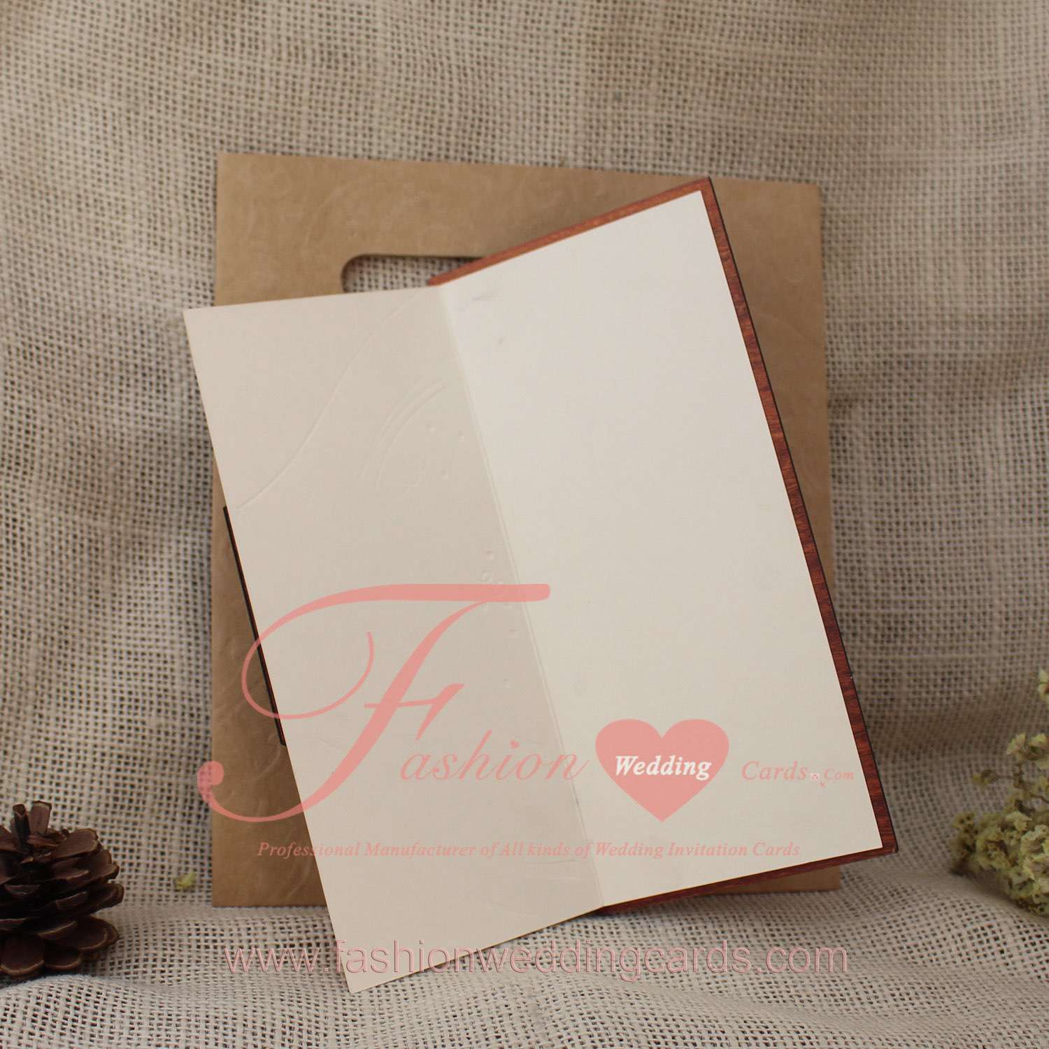 Personalised Cheap Indian Wedding Invitations with Wood Leaf
